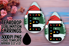 Sleek Teardrop Earrings Design PNG , Christmas Product Image 1