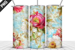 Flowers Tumbler Wrap | Sublimation Design | Tumbler PNG Product Image 1