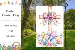 Watercolor Easter Garden Flag, Easter Cross Garden Flag Product Image 1