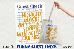 Funny Guest Check PNG Vintage Diner Style, Sublimation PNG. Product Image 1