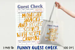 Funny Guest Check PNG Vintage Diner Style, Sublimation PNG. Product Image 1