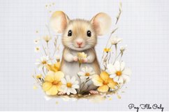 Watercolor Spring Floral Animal Clipart PNG Product Image 1