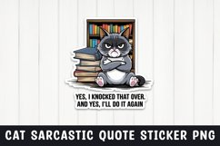 Sarcastic cat quote sticker design png Product Image 1