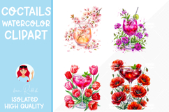 4 Floral Drinks Collection with Botanical Summer Elements Product Image 1