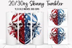Man Skull Ride An American Flag - Sublimation Tumbler Design Product Image 1