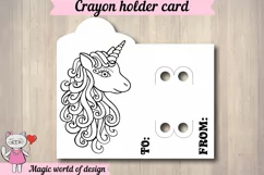 UnicornCrayon Holder Card svg, printable print then cut Product Image 2
