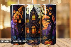 Stained Glass Halloween Tumbler 20 oz Skinny Tumbler Product Image 1