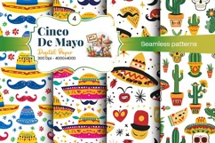 Cinco de Mayo digital paper, fiesta digital paper Product Image 1