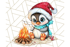 Christmas Penguins The Beach Clipart PNG, Tropical Holiday Product Image 5