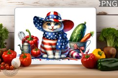 Cat kitchen Cutting Board - Patriotic Cutting Board Product Image 1