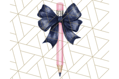 Chubby Pencil With Bows PNG Clipart, Cute School Supply Png Product Image 5