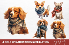 Christmas Cold Weather Dogs Sublimation Clipart Product Image 1