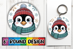 Blissful Circle Coaster Sublimation PNG, Cute Christmas Product Image 1