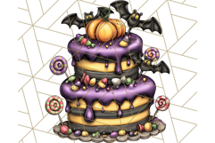 Whimsical Halloween Cake Clipart PNG, Spooky Desserts Product Image 5