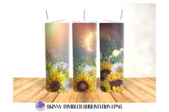 Sunflower Glitter 20 OZ Tumbler Sublimation Design PNG Product Image 1