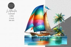 Sailboat clipart, Holiday clipart, Summer clipart Product Image 1