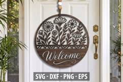 Welcome Door Hanger Cut File for Cricut &amp; Laser Product Image 1