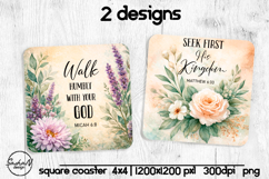 Christian square coaster sublimation designs Product Image 1