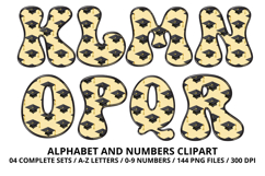 Graduation Alphabet png clipart, graduation letters doodle Product Image 3