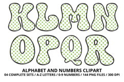 Polka Dots Alphabet Letters &amp; Numbers Clipart PNG 300DPI Product Image 3