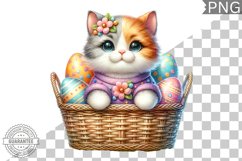 Easter Cat Sublimation - Easter Clipart PNG Design Product Image 1