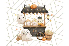 Creepy Carnival Halloween Clipart PNG with Hayride Art Product Image 5