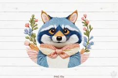 Raccoon Faux Embroidery Png Sublimation 4 Product Image 2
