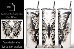 3D butterfly Tumbler Wraps, 20 oz Skinny Tumbler Sublimation Product Image 1
