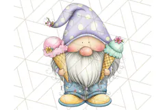 Ice Cream Gnome Clipart PNG Summer Dessert Art, Summer Gnome Product Image 5