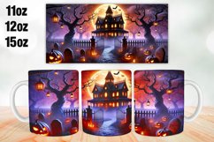 Halloween House Mug Wrap Sublimation 11oz, 12oz, 15oz Product Image 1