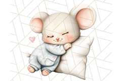 Sleeping Baby Animals PNG, Cozy Pajama Bedtime Clipart Png Product Image 5