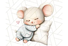 Sleeping Baby Animals PNG, Cozy Pajama Bedtime Clipart Png Product Image 5