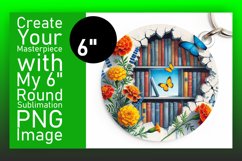 Artistic Keychain Circle Design Template , Books Product Image 1