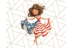 Patriotic Fashion Girl Clipart PNG for 4th of July Product Image 5