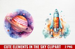 Cute Elements In The Sky And Space Clipart Product Image 1