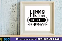 Home sweet haunted home SVG, Vintage Halloween Sign SVG Product Image 4