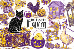 Halloween Farm Clipart Product Image 1