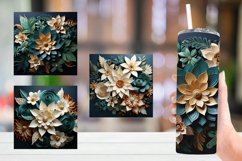 Christmas Flowers Tumbler Wrap Sublimation Designs Product Image 1