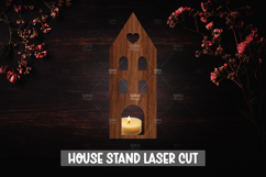 3D House Christmas Candle Holder Laser Cut Design Product Image 1