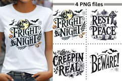 Halloween Quotes PNG, Fright Night Sublimation Design Product Image 7