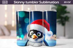 Penguin Santa Tumbler Wrap | Christmas Tumbler Sublimation Product Image 1