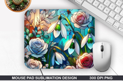 Flower Mouse Pad Sublimation, Spring Flower Mouse Pad PNG Product Image 1