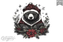 Christmas Bear Clipart Design - High Quality 300 Dpi Product Image 1