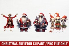 Christmas Skeleton Sublimation Clipart Product Image 1