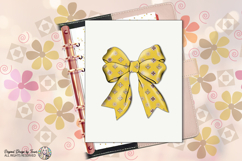 Yellow Luxury Coquette Bow PNG Chic Fashion Elegant Ribbon Product Image 11