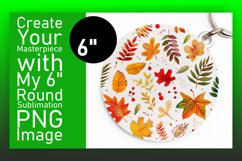 Autumn Leaves Round Design with Watercolor Patterns Product Image 1