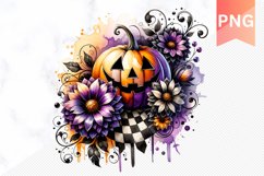 Flowers Halloween Sublimation - Flowers Clipart PNG Design Product Image 1