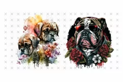Colorful Puppy | Dog watercolor drawing | Watercolor dogs Product Image 4