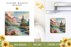 Nature Magnet, Mountain Magnet Sublimation Product Image 1