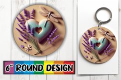 Cheerful Circle Car Coasters PNG, 3D Heart Product Image 1